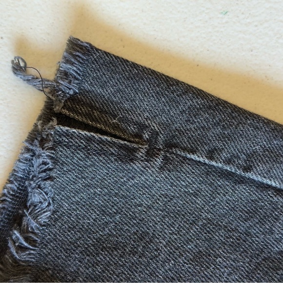 Zara Black Jean Shorts High-Waisted Distressed - Picture 3 of 5